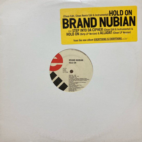 BRAND NUBIAN / HOLD ON (1994 US ORIGINAL PROMO ONLY)