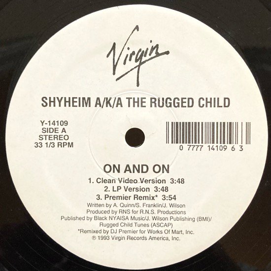 SHYHEIM A/K/A THE RUGGED CHILD / ON AND ON (1993 US ORIGINAL)