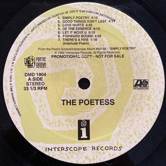 THE POETESS / THE POETESS (1992 US ORIGINAL PROMO ONLY RARE PRESSING)