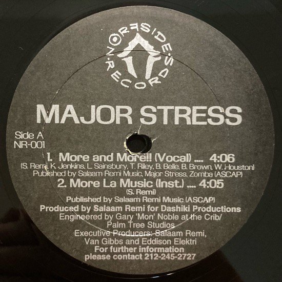 MAJOR STRESS / MORE  AND MORE b/w A DAY IN DA STUY (1995 US ORIGINAL)