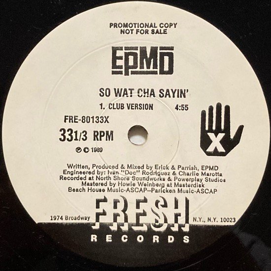 EPMD / SO WAT CHA SAYIN' (1989 US ORIGINAL PROMO)