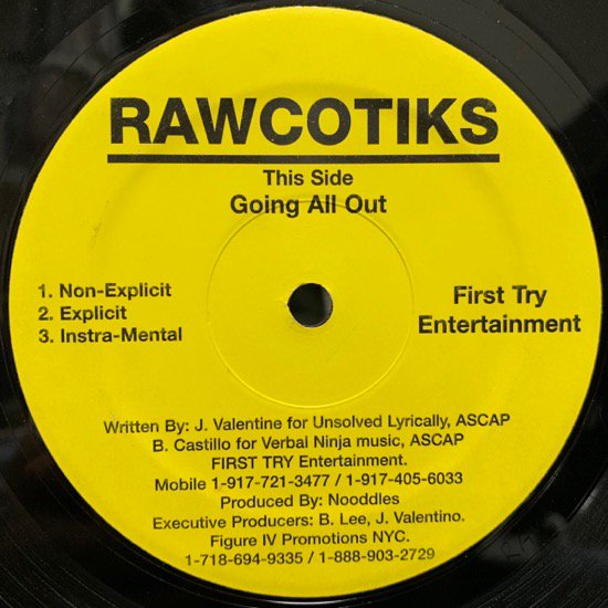 RAWCOTIKS / GOING ALL OUT (1998 US ORIGINAL )