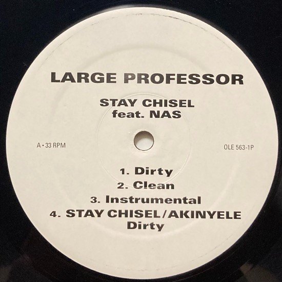 LARGE PROFESSOR Feat Nas / STAY CHISEL b/w AKINYELE (2002 US ORIGINAL PROMO ONLY)
