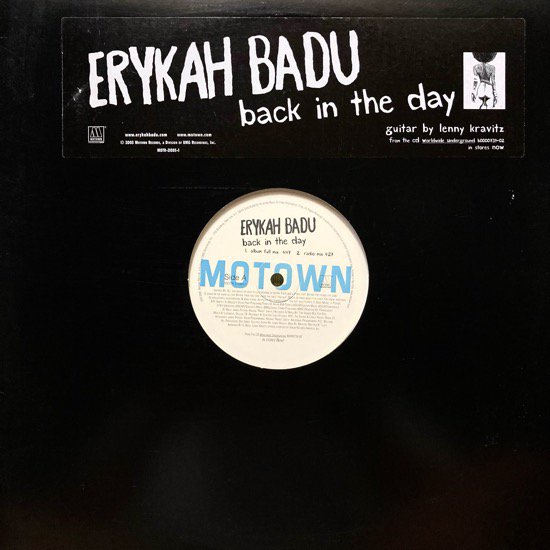 ERYKAH BADU / BACK IN THE DAY (2003 US ORIGINAL PROMO ONLY)