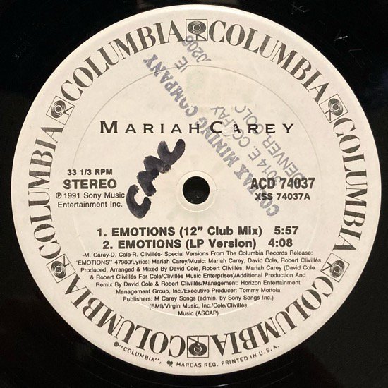 MARIAH CAREY / EMOTIONS (1991 US ORIGINAL PROMO)