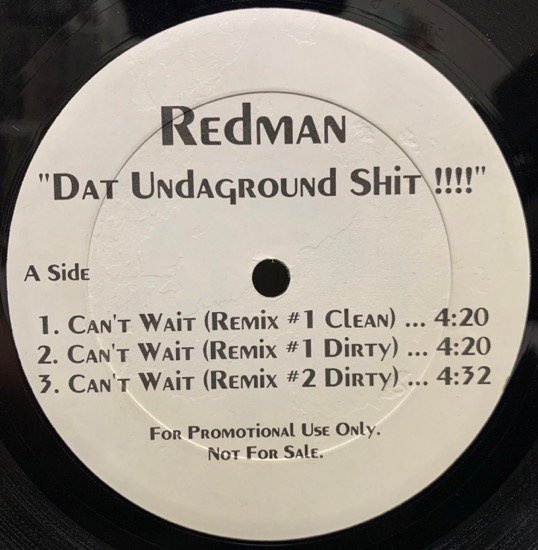 REDMAN / DAT UNDAGROUND SHIT!!!! (1995 US ORIGINAL RARE PROMO ONLY) DC刻印