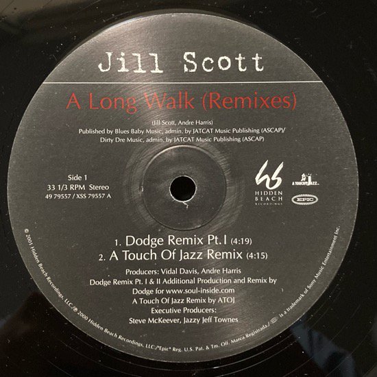 JILL SCOTT / LONG WALK (REMIXES) (2000 US ORIGINAL PROMO ONLY)