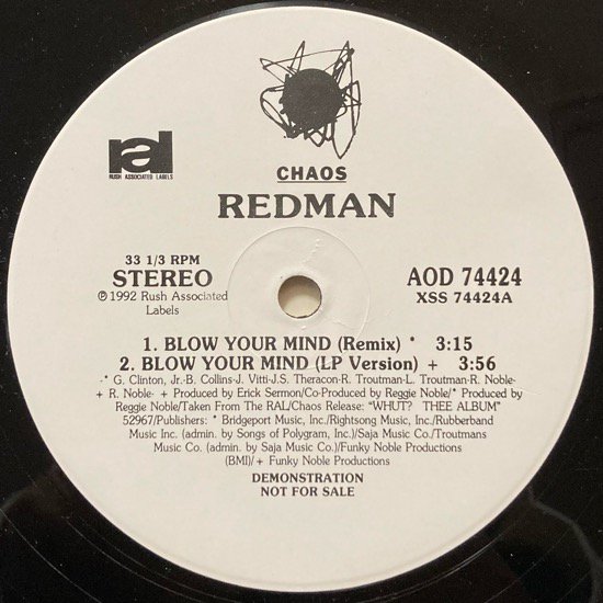 REDMAN / BLOW YOUR MIND (1992 US ORIGINAL PROMO)