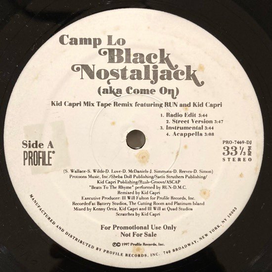 CAMP LO / BLACK NOSTALJACK (AKA COME ON) (1997 US ORIGINAL PROMO)