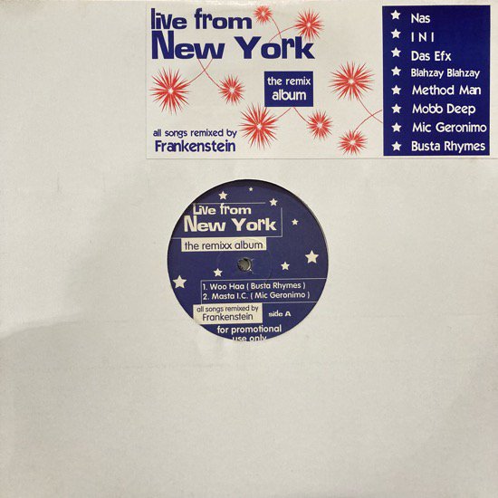 LIVE FROM NEW YORK (THE REMIX ALBUM) (ALL SONGS REMIXED BY FRANKENSTEIN) (1996 CANADA ORIGINAL)