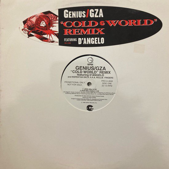GENIUS / GZA FEATURING D'ANGELO / COLD WORLD (REMIX) (1996 US ORIGINAL PROMO)