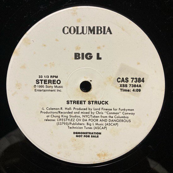 BIG L / STREET STRUCK (1995 US ORIGINAL PROMO ONLY)