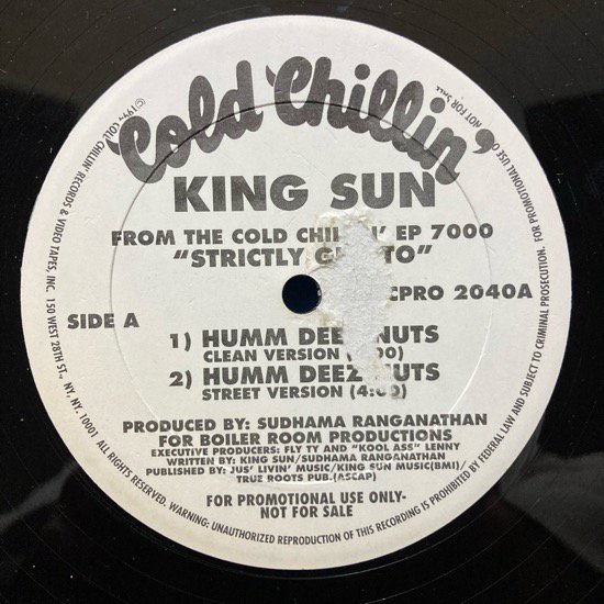 KING SUN / HUMM DEEZ NUTS (1994 US ORIGINAL PROMO ONLY)