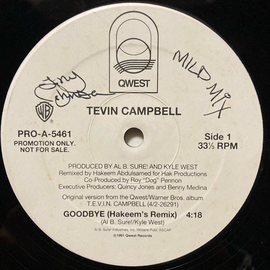 TEVIN CAMPBELL / GOODBYE (Hakeem's Remix)(1992 US PROMO ONLY VERY RARE PRESSING)SRC刻印有