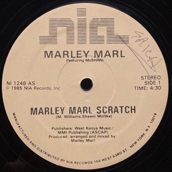 MARLEY MARL FEATURING MCSHAN /  MARLEY MARL SCRATCH (1985 US ORIGINAL)