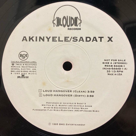 AKINYELE , SADAT X / LOUD HANGOVER (1995 US ORIGINAL PROMO ONLY)