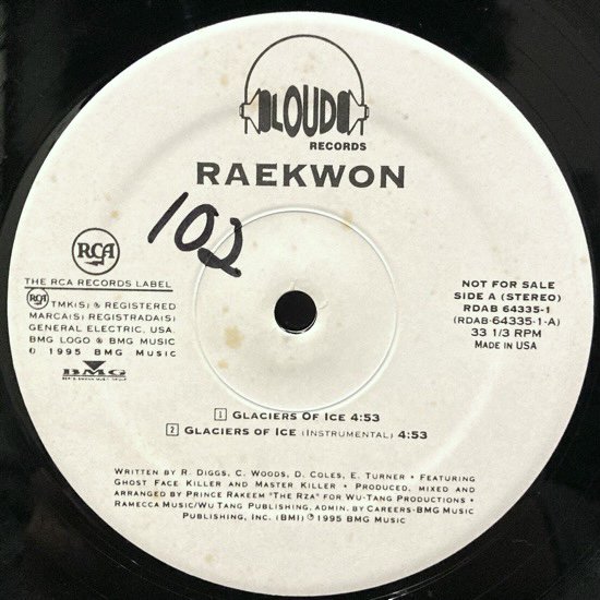 RAEKWON / GLACIERS OF ICE (1995 US ORIGINAL PROMO ONLY)