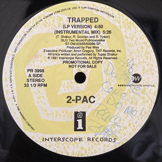 2PAC / TRAPPED (1991 US ORIGINAL PROMO)