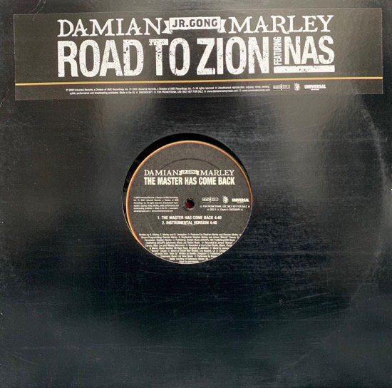 DAMIAN 'JR. GONG' MARLEY / ROAD TO ZION b/w THE MASTER HAS COME BACK (2005 EU ORIGINAL PROMO ONLY)