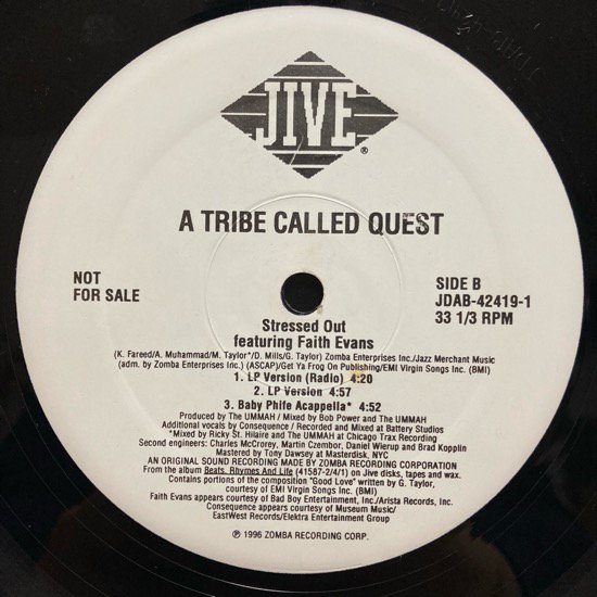 A TRIBE CALLED QUEST FEATURING FAITH EVANS / STRESSED OUT (PROMO