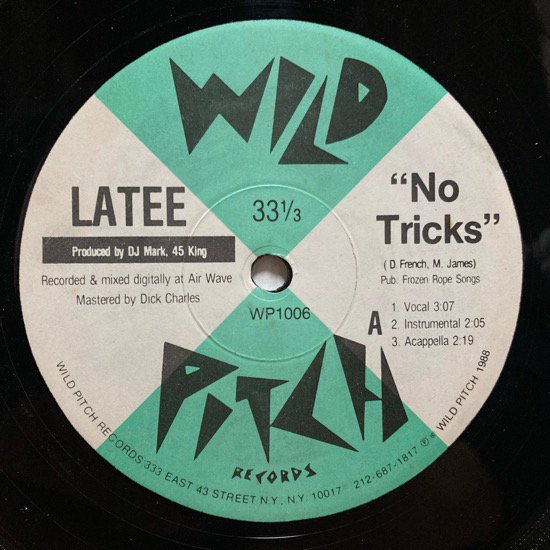 LATEE / NO TRICKS b/w WAKE UP (1988 US ORIGINAL)