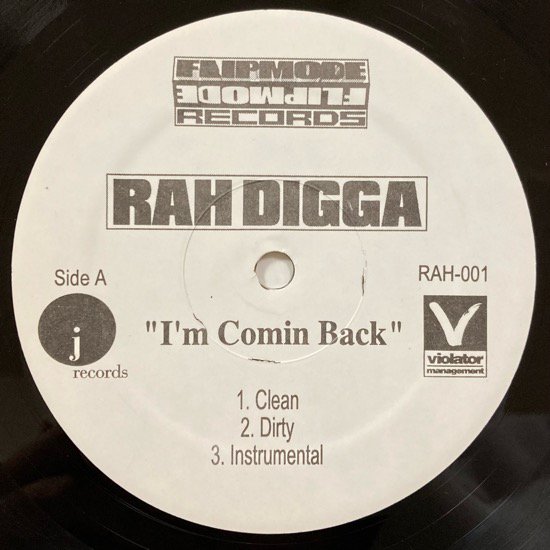 RAH DIGGA / I'M COMIN BACK (2003 US ORIGINAL PROMOTIONAL ONLY VERY RARE PRESS)