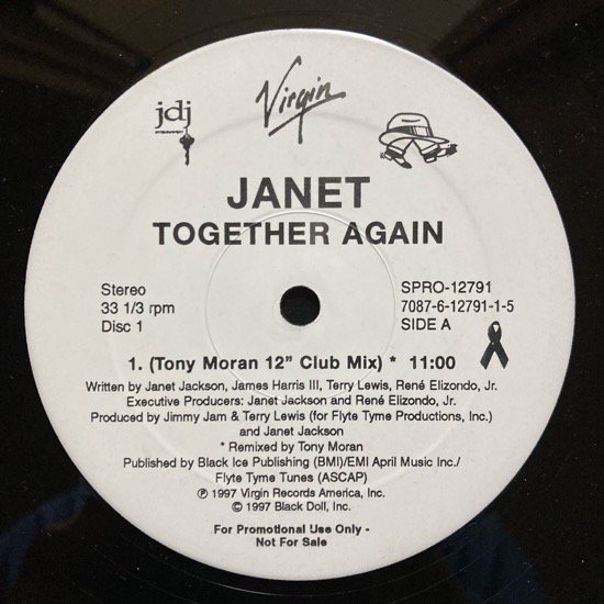 JANET / TOGETHER AGAIN  (1997 US ORIGINAL PROMO ONLY W-PACK12）