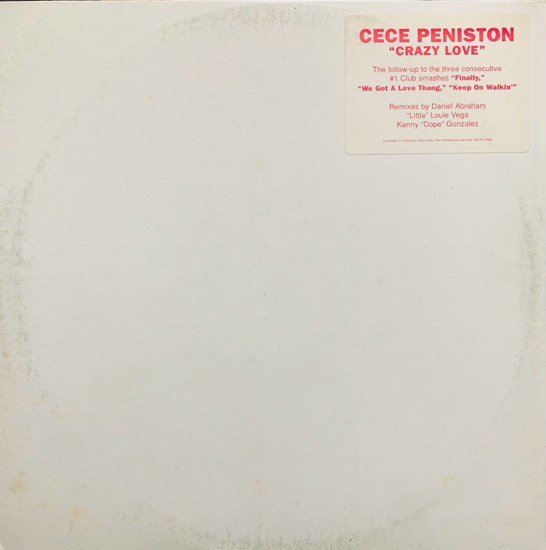 CECE PENISTON / CRAZY LOVE (1992 US ORIGINAL PROMO ONLY)