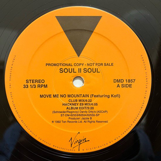 SOUL II SOUL / MOVE ME NO MOUNTAIN (1992 US ORIGINAL PROMO)