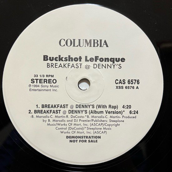 BUCKSHOT LEFONQUE / BREAKFAST @ DENNY'S (1994 US ORIGINAL PROMO ONLY)