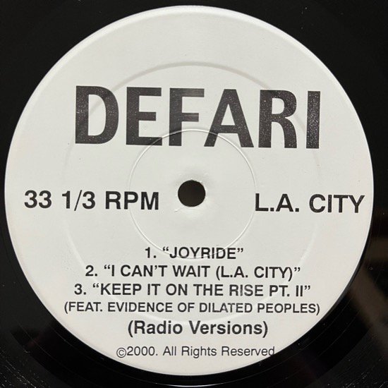 DEFARI / JOYRIDE / I CAN'T WAIT / KEEP IT ON THE RISE Pt. II (2000 US ORIGINAL)