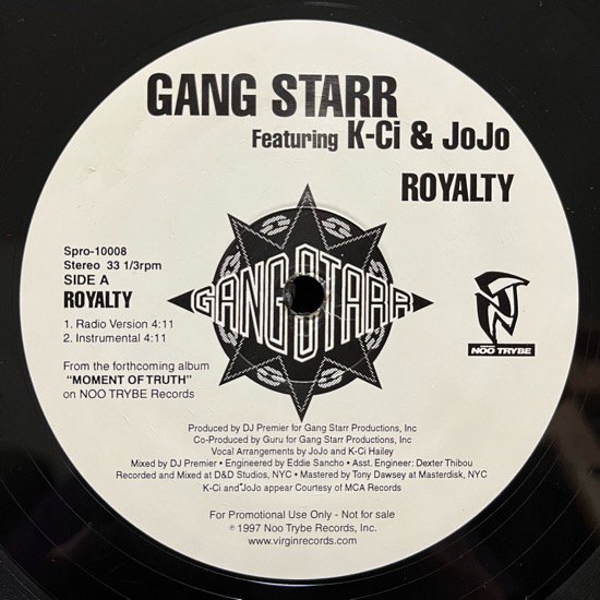 GANG STARR / ROYALTY (1997 US ORIGINAL PROMO ONLY)