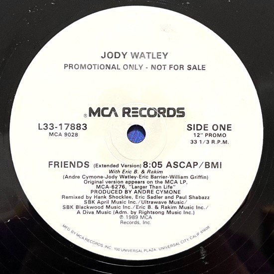 JODY WATLEY WITH ERIC B. & RAKIM / FRIENDS (DUB)(1989 US PROMO ONLY)