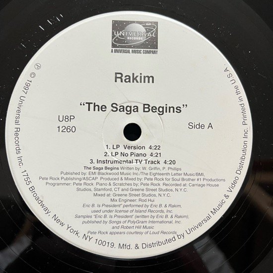 RAKIM /  THE SAGA BEGINS (1997 US ORIGINAL PROMO ONLY)