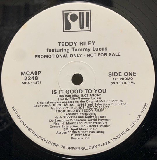 TEDDY RILEY FEATURING TAMMY LUCAS / IS IT GOOD TO YOU (1992 US ORIGINAL PROMO ONLY)