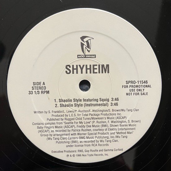 SHYHEIM / SHAOLIN STYLE  Feat Method Man (1996 US ORIGINAL PROMO ONLY)