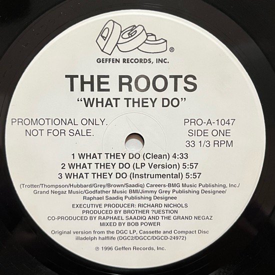THE ROOTS / WHAT THEY DO (1996 US ORIGINAL PROMO)