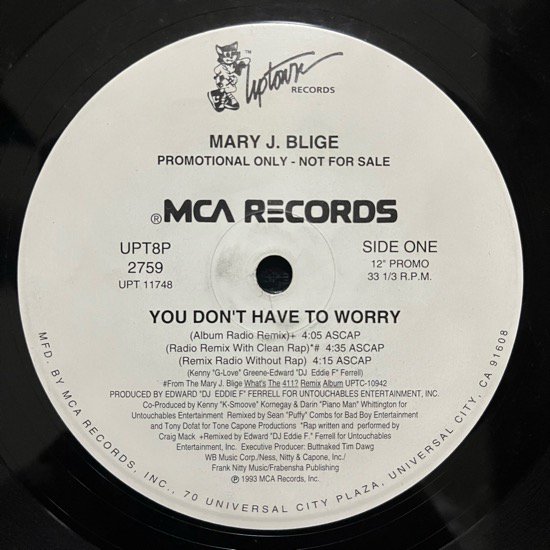 MARY J. BLIGE / YOU DON'T HAVE TO WORRY (1993 US PROMO ONLY)