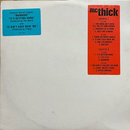MC THICK / THE SHOW AIN'T OVER TILL THE FAT MAN SWINGS (1993 US PROMO ONLY VERY RARE)