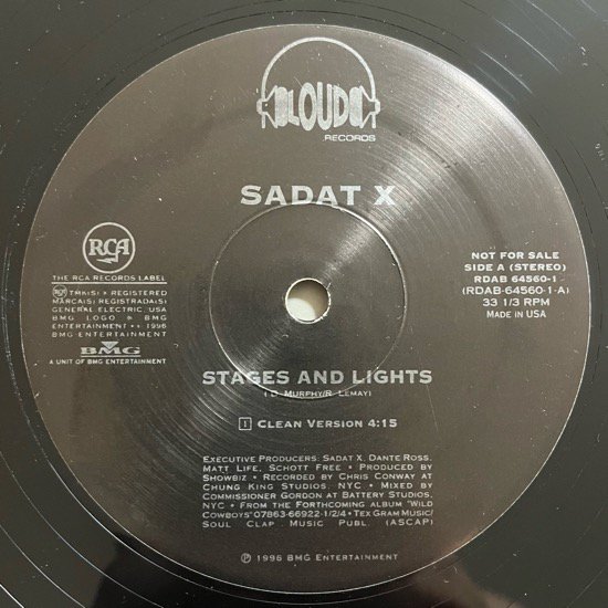 SADAT X / STAGES & LIGHTS (1996 US ORIGINAL PROMO ONLY)