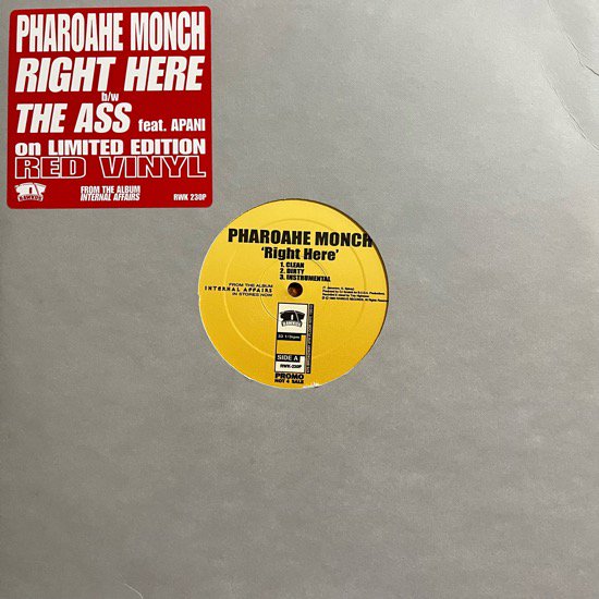 PHAROAHE MONCH / RIGHT HERE b/w THE ASS (1999 US ORIGINAL PROMO ONLY)