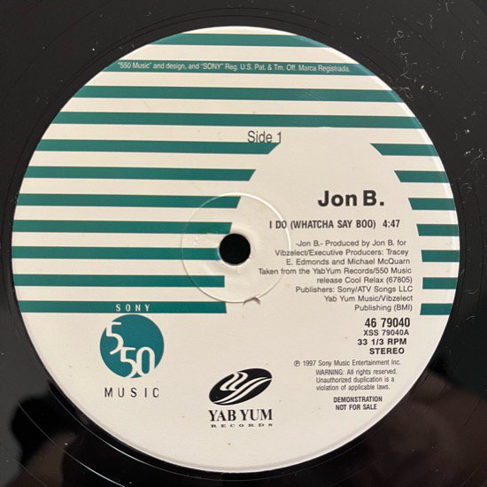 JON B / I DO (WATCHA SAY BOO)( The Ummah remix) (1997 US PROMO ONLY)