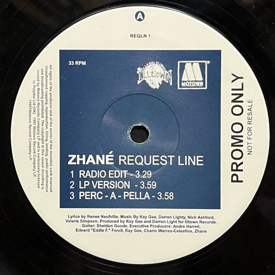 ZHANÉ / REQUEST LINE (1997 UK ORIGINAL PROMO)