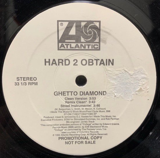 HARD 2 OBTAIN / GHETTO DIAMOND (1994 US PROMO)