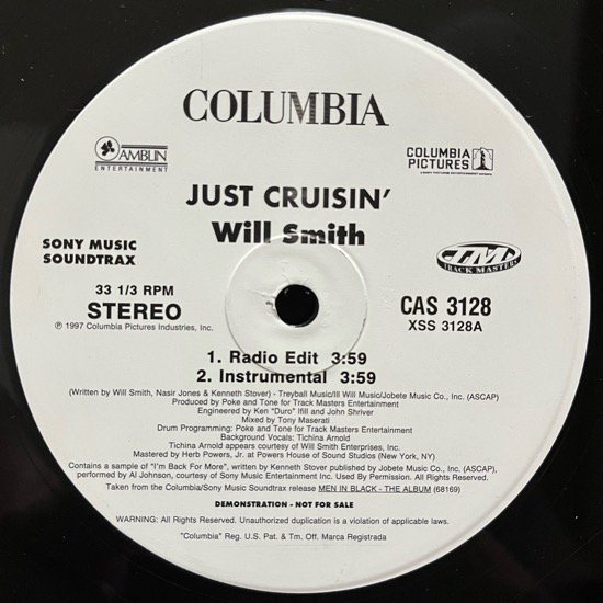 WILL SMITH / JUST CRUISIN' (1997 US PROMO ONLY)