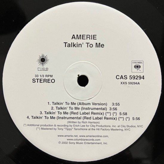 AMERIE / TALKIN' TO ME (2002 US PROMO)