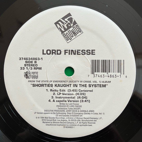 LORD FINESSE / SHORTIES KAUGHT IN THE SYSTEM (1994 US ORIGINAL)