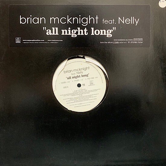 BRIAN MCKNIGHT FEAT. NELLY / ALL NIGHT LONG (2003 US PROMO ONLY)
