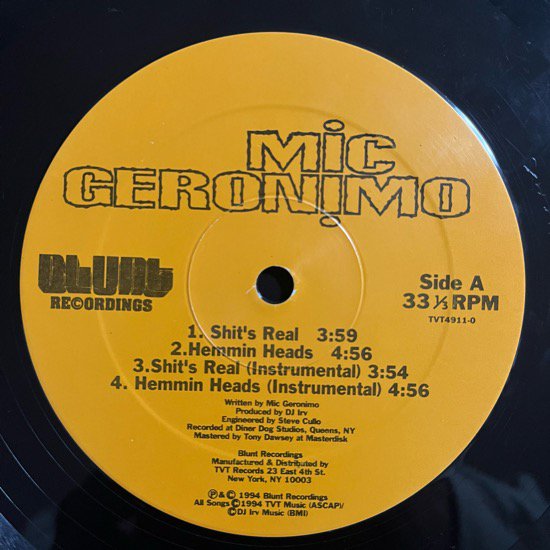 MIC GERONIMO / IT'S REAL (1994 US ORIGINAL) - SLASH RECORD