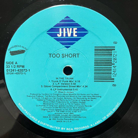 TOO SHORT / IN THE TRUNK (1992 US ORIGINAL)
